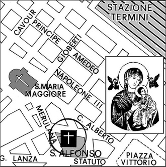 Mapa dojazdu do kościoła MBNP